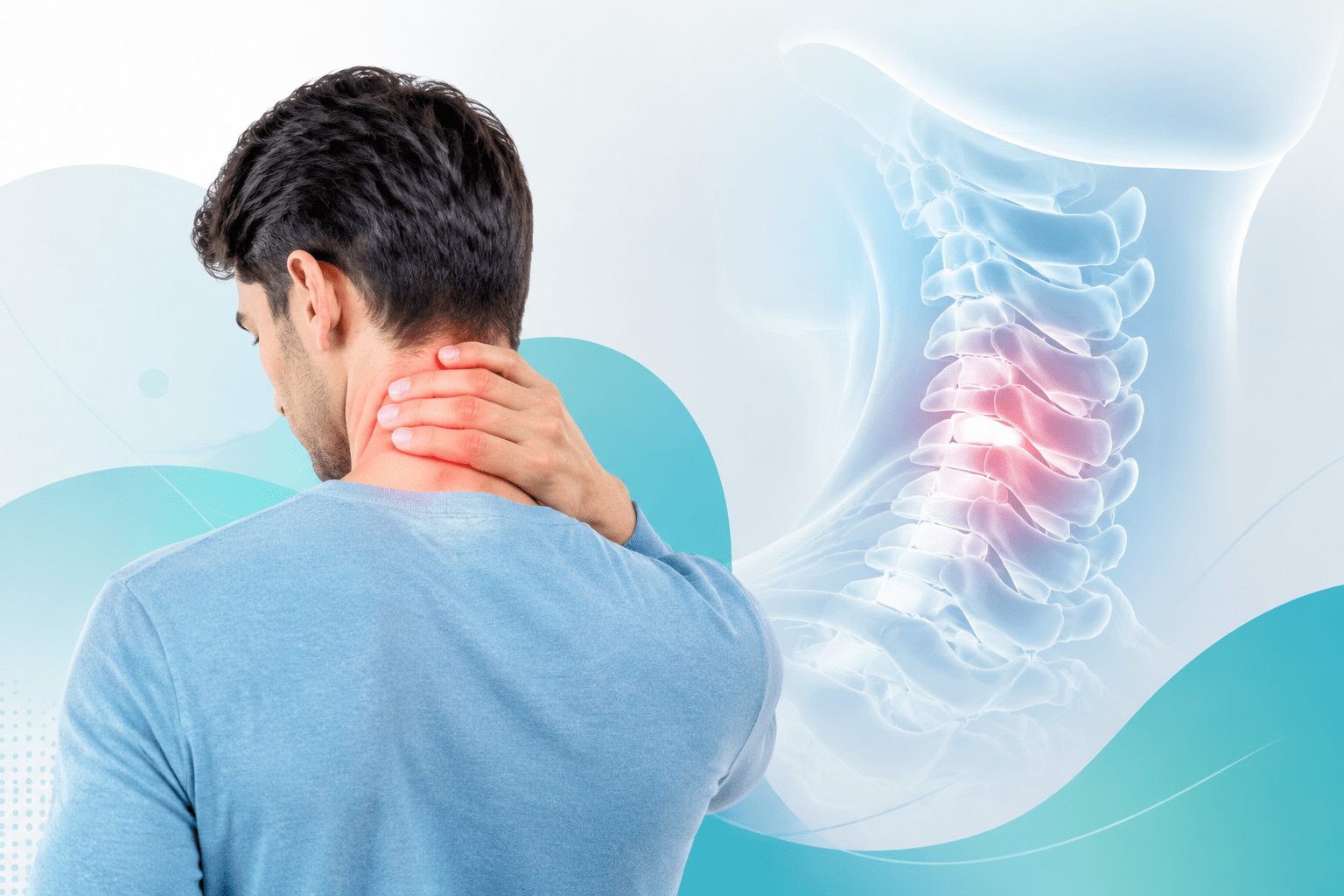 تصویر گرافیکی دیسک گردن برای عنوان مقاله پزشکی